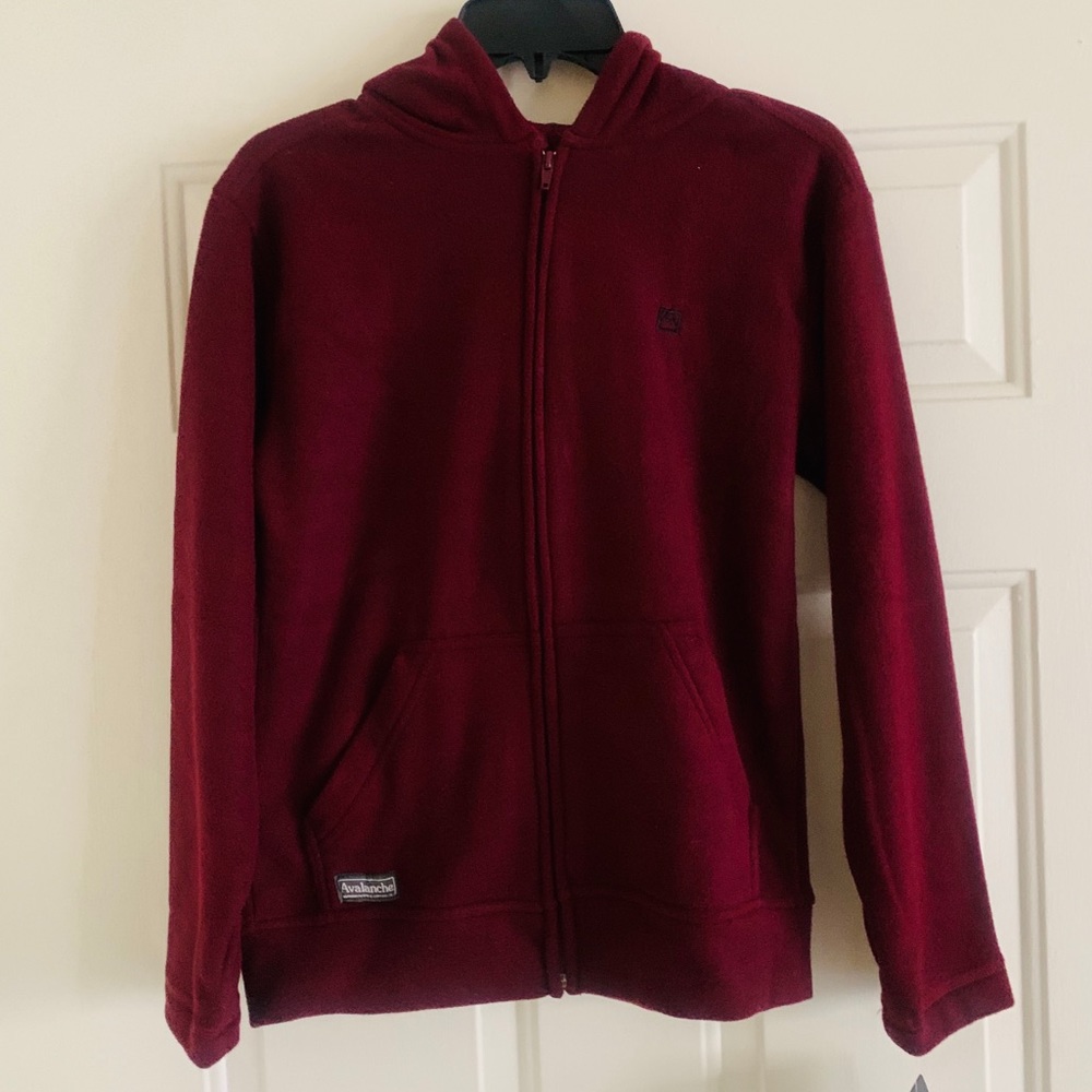 Avalanche Boys Burgundy Hoodie Zip Up Jacket 8/10